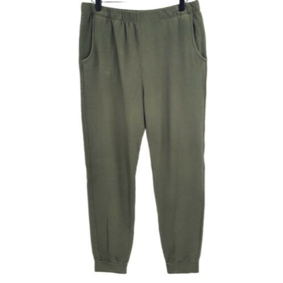 Monrow Men’s Fleece Lined Jogger Sweatpants Size XL NWT in Forest Green - Picture 1 of 5